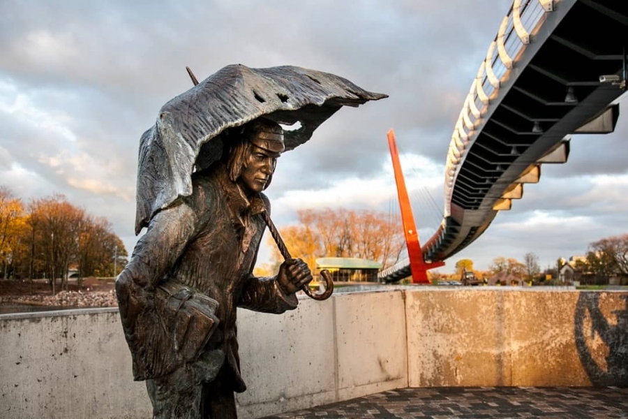 The statue - fountain Student of Jelgava 